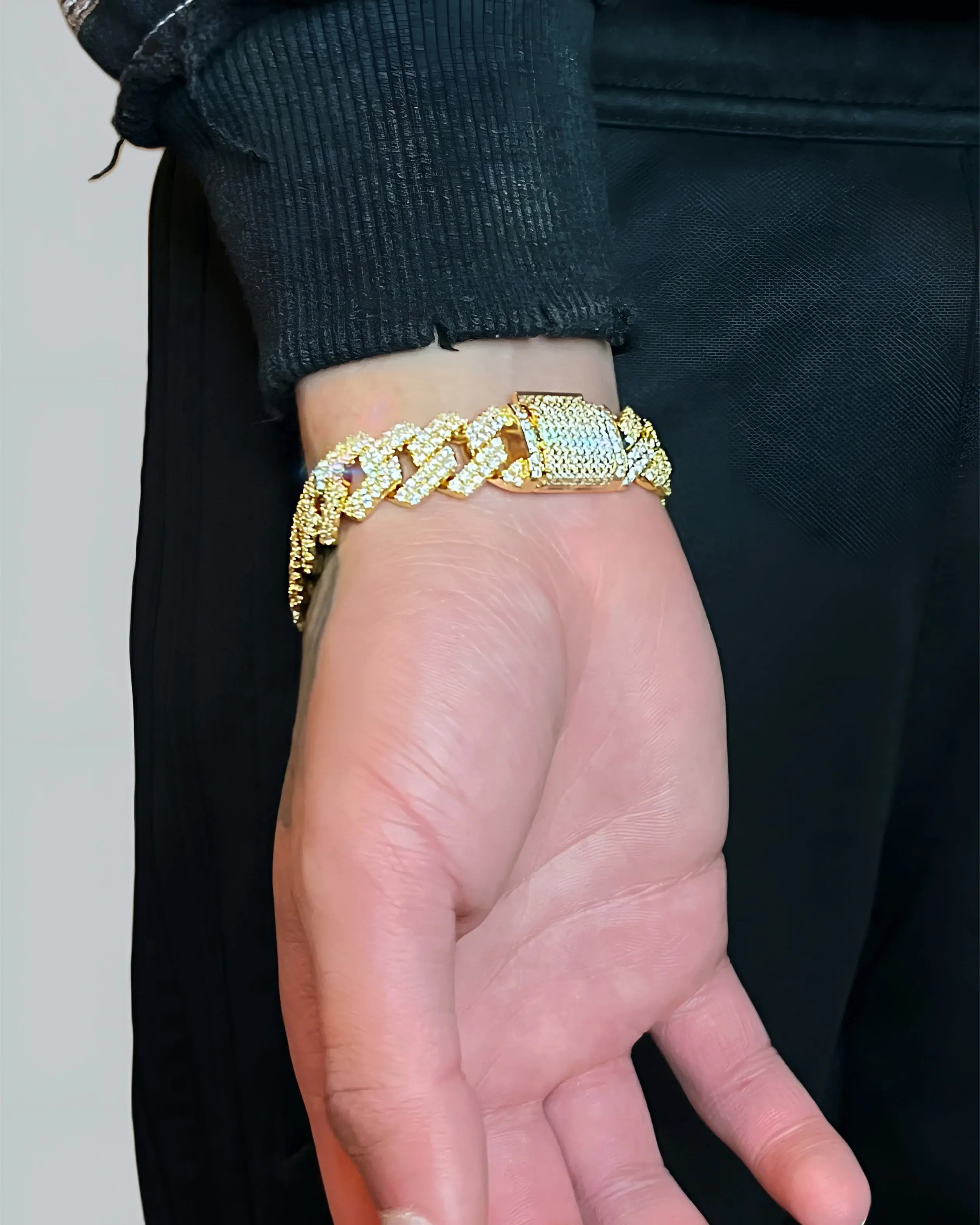 12mm Gold Cuban Bracelet + FREE CHAIN