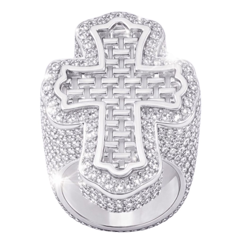FREE Baguette Cross Ring (White Gold)