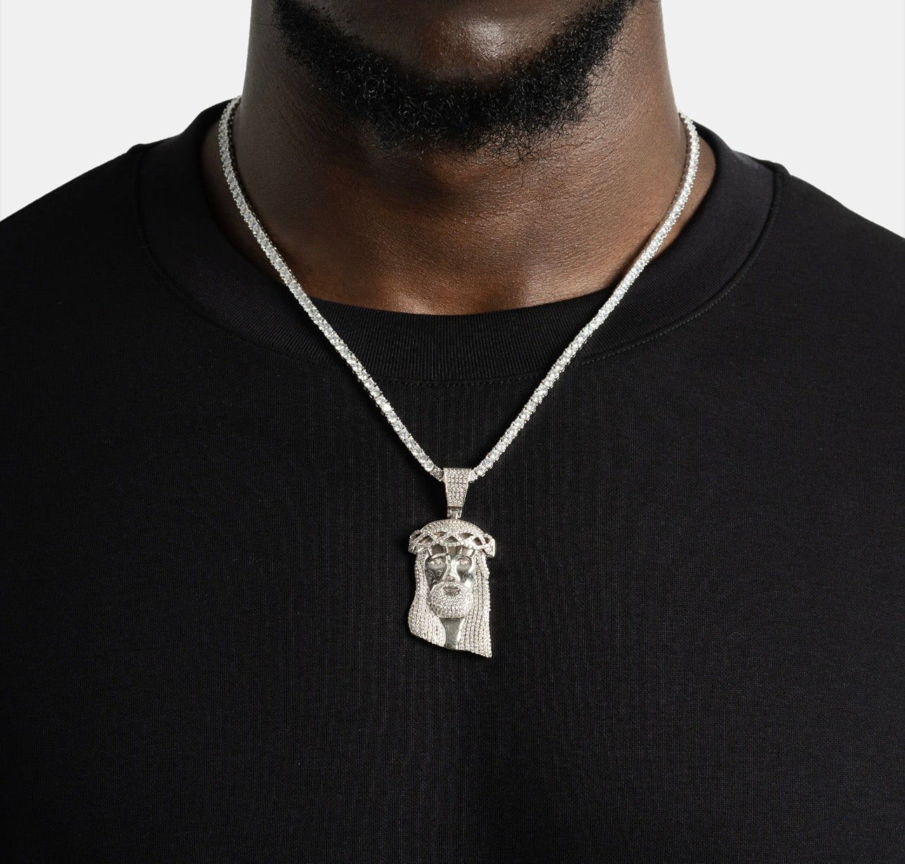 FREE White Gold Jesus Piece Pendant