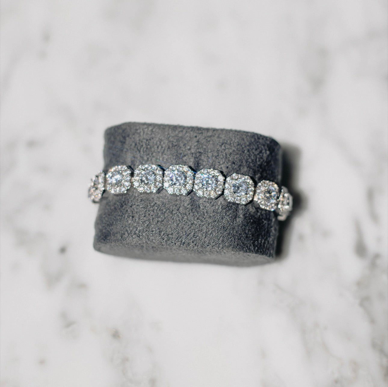 FREE Clustered Tennis Bracelet White Gold