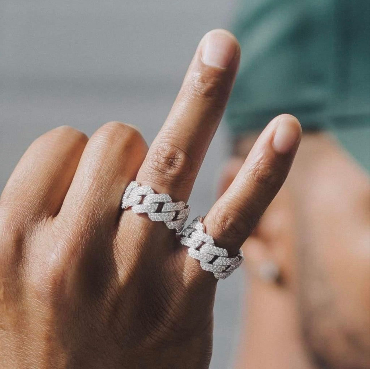 FREE Prong Cuban Ring (White Gold)