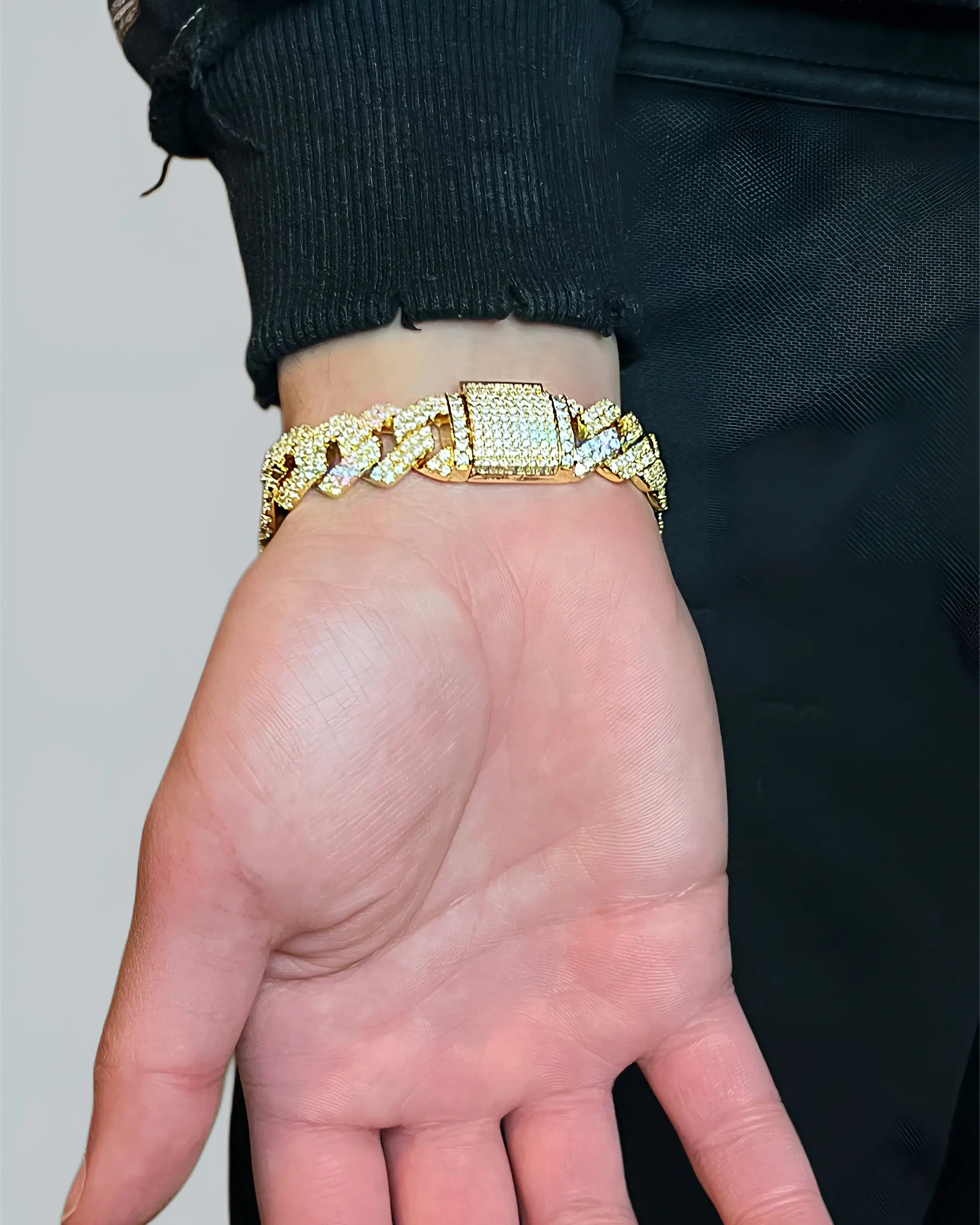 12mm Gold Cuban Bracelet  + FREE CHAIN
