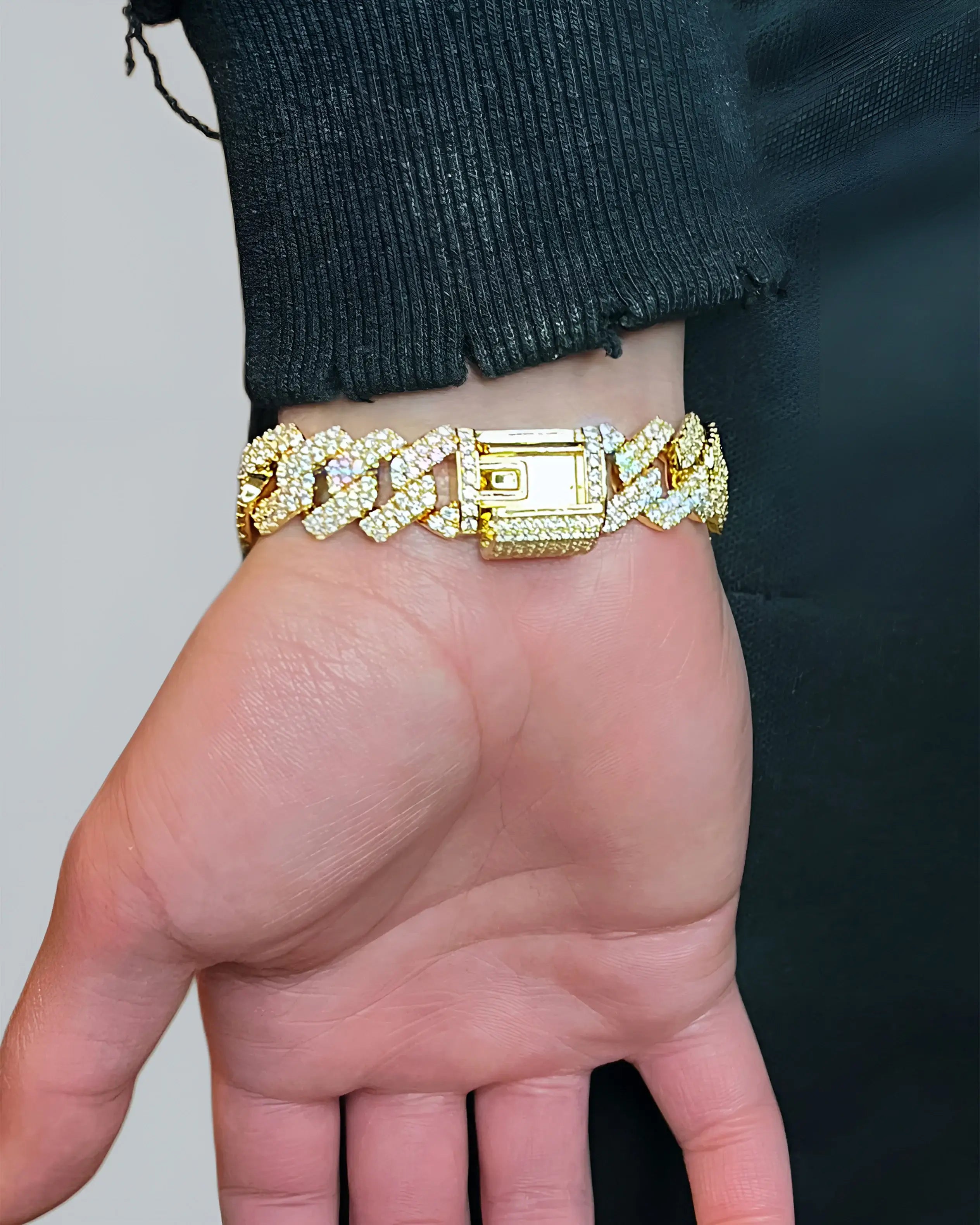 12mm Gold Cuban Bracelet  + FREE CHAIN