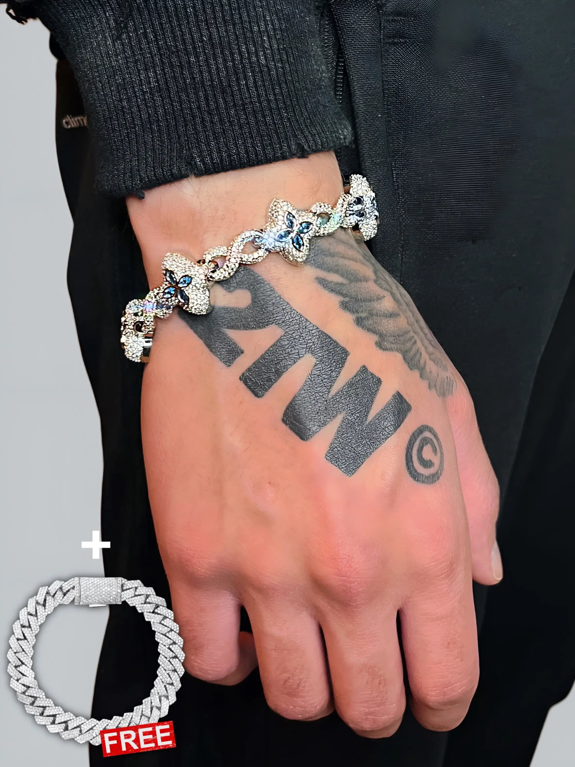 Iced Clover Bracelet + FREE CHAIN