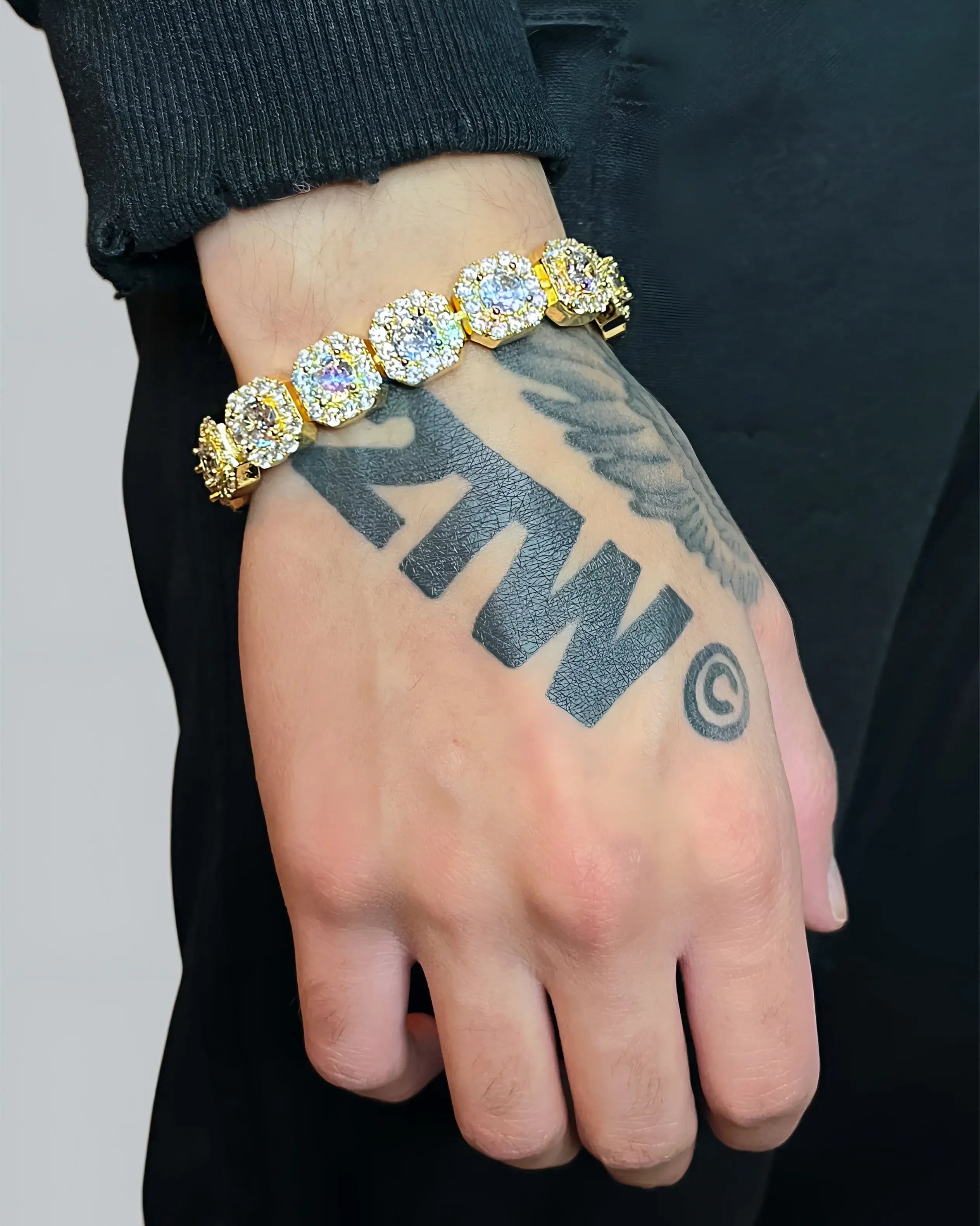 Gold Cluster Tennis Bracelet