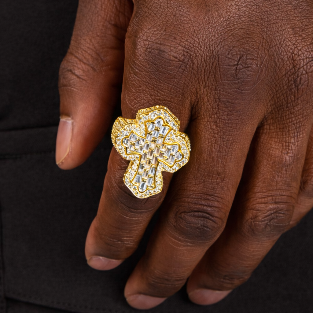 FREE Baguette Cross Ring (Gold)