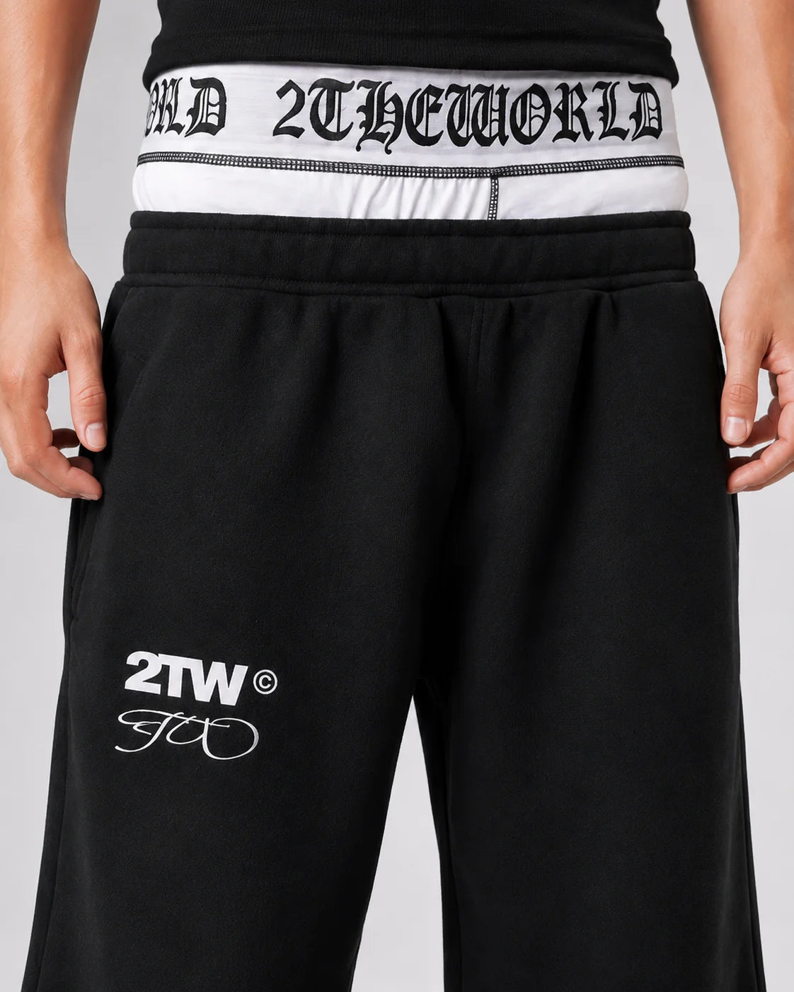 DOUBLE-WAIST BOXER SWEATS