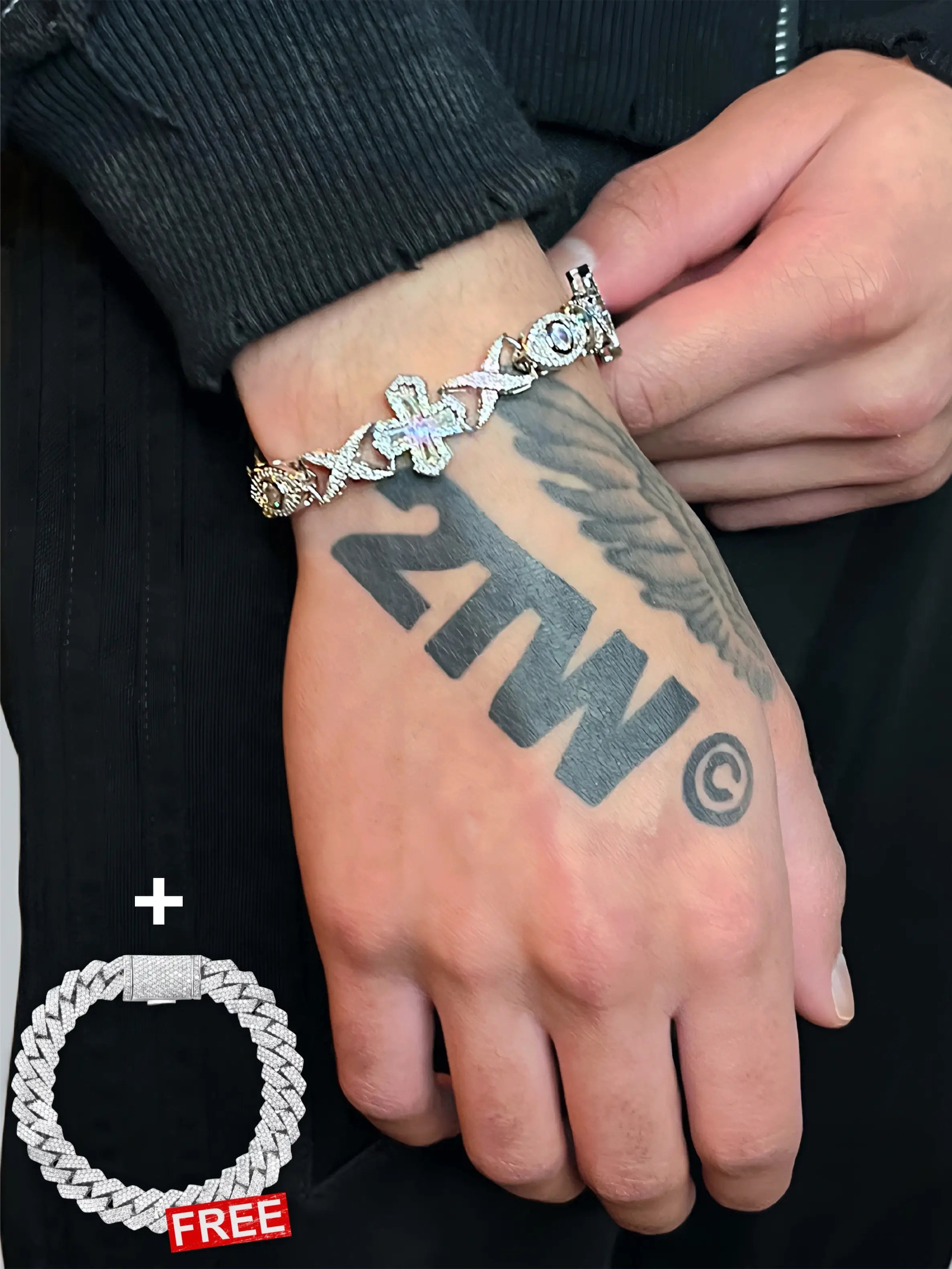 Evil Eye Baguette Bracelet + FREE CHAIN