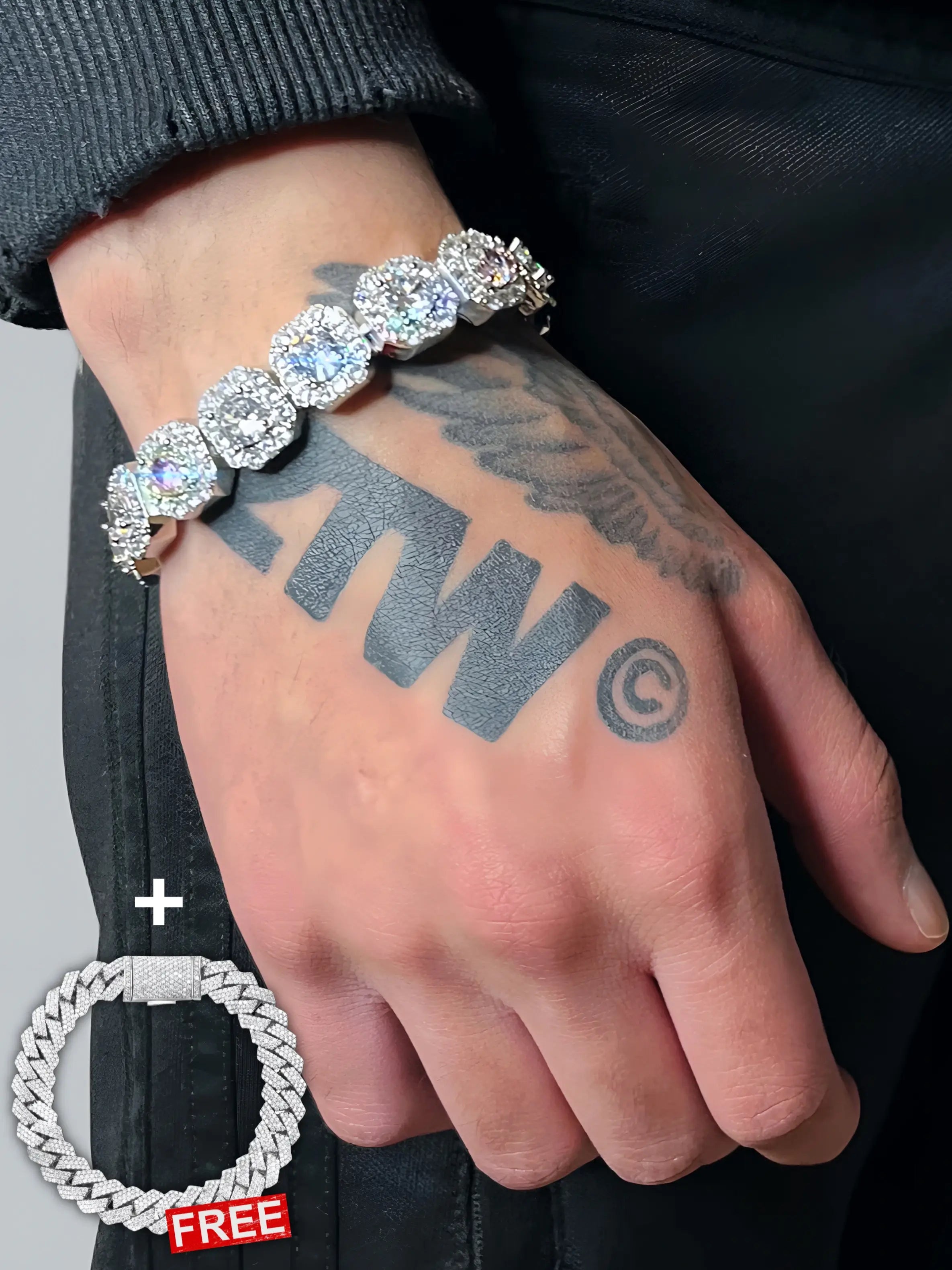 Cluster Tennis Bracelet + FREE CHAIN