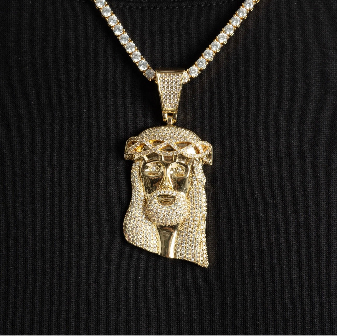 FREE Tennis Chain + Jesus Piece SET (Gold)