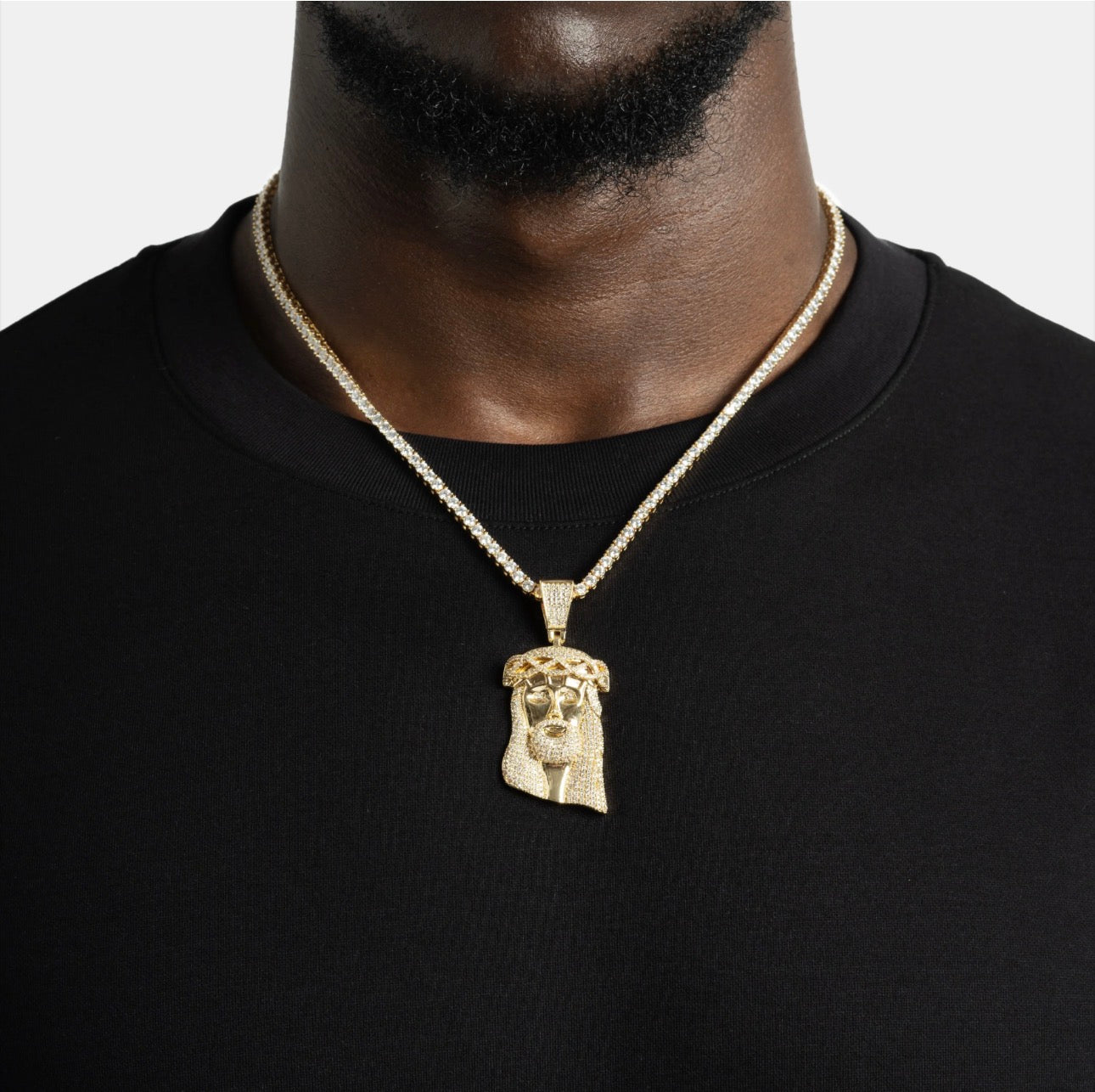 FREE Tennis Chain + Jesus Piece SET (Gold)