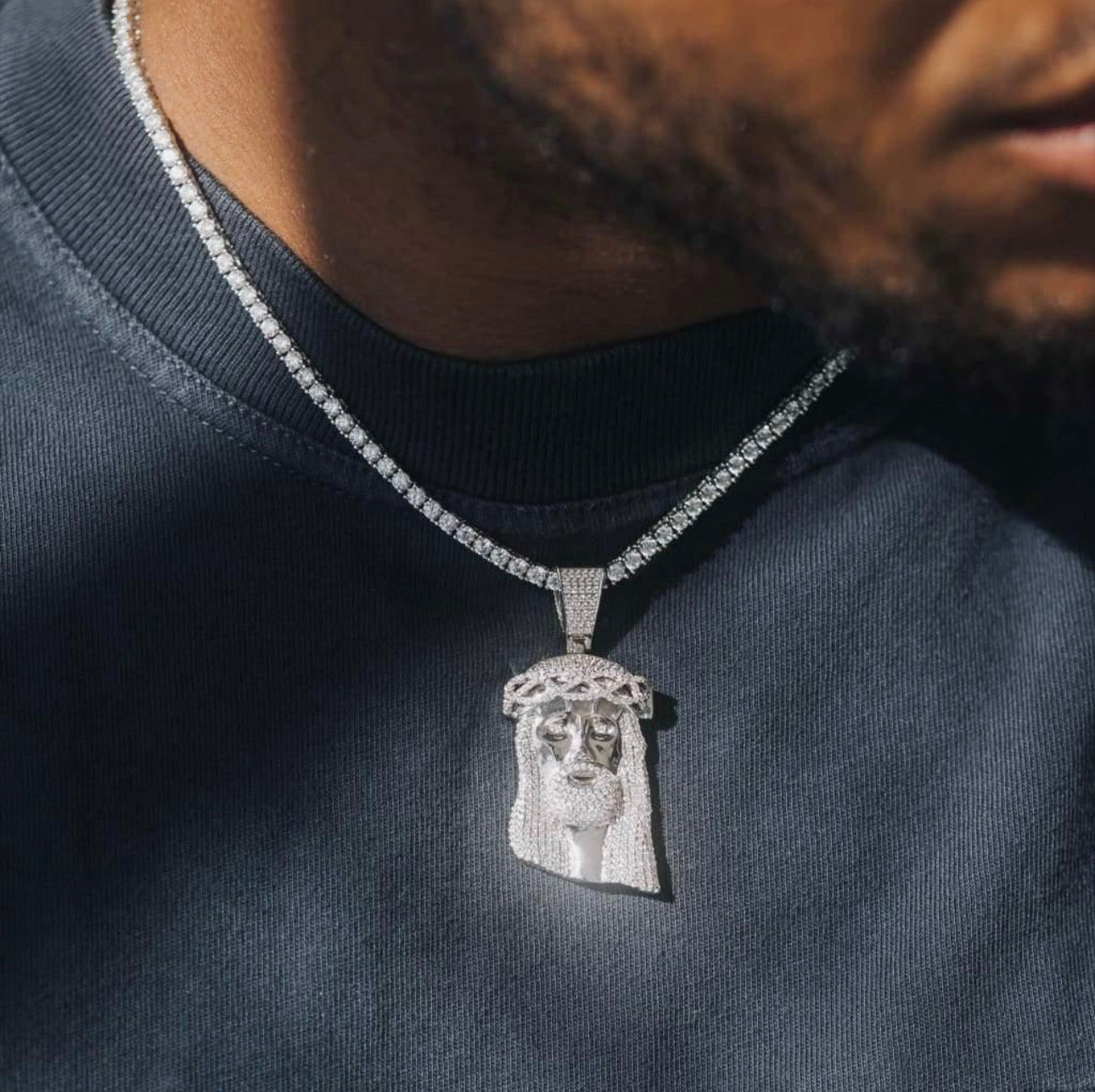 FREE White Gold Jesus Piece Pendant