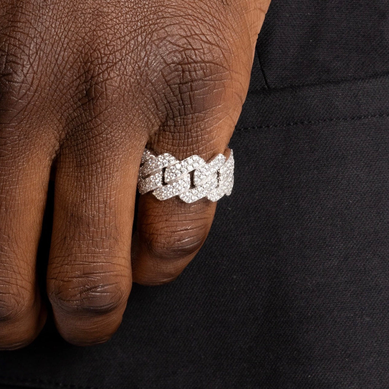 FREE Prong Cuban Ring (White Gold)