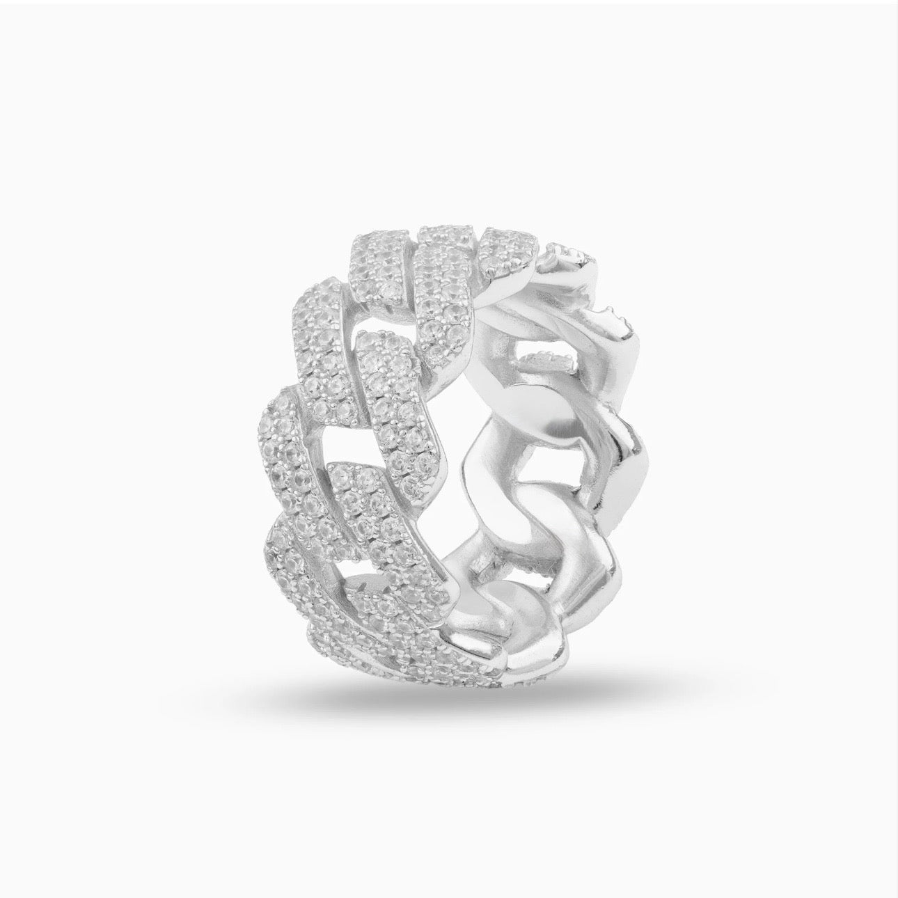 FREE Prong Cuban Ring (White Gold)